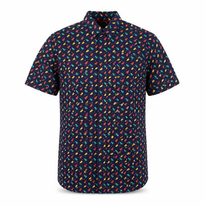 Mens UK Size S Cargo Quay Blue  Button-Up Short Sleeve Casual Shirt