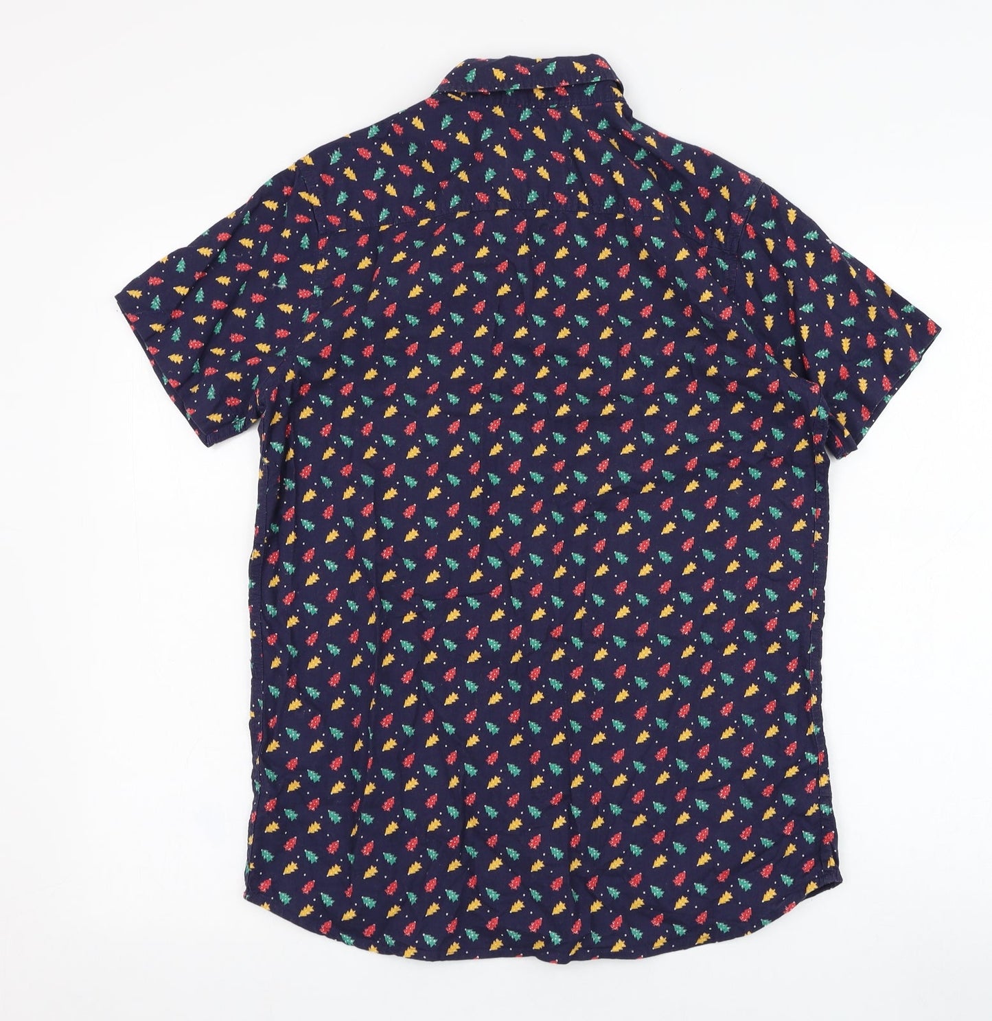 Mens UK Size S Cargo Quay Blue  Button-Up Short Sleeve Casual Shirt