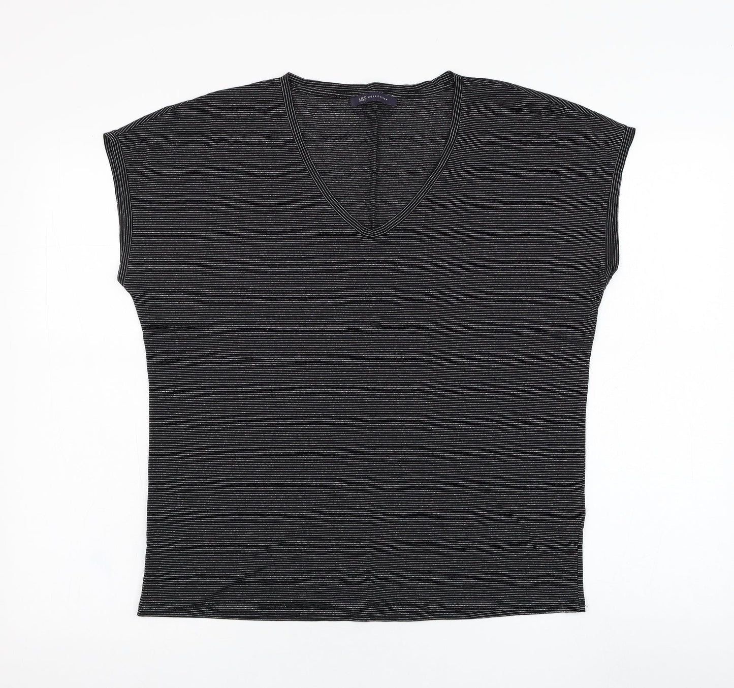 Womens UK Size 10 Marks and Spencer Black Basic T-Shirt