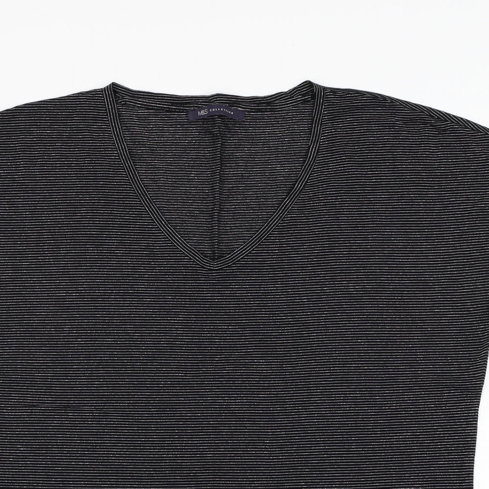 Womens UK Size 10 Marks and Spencer Black Basic T-Shirt