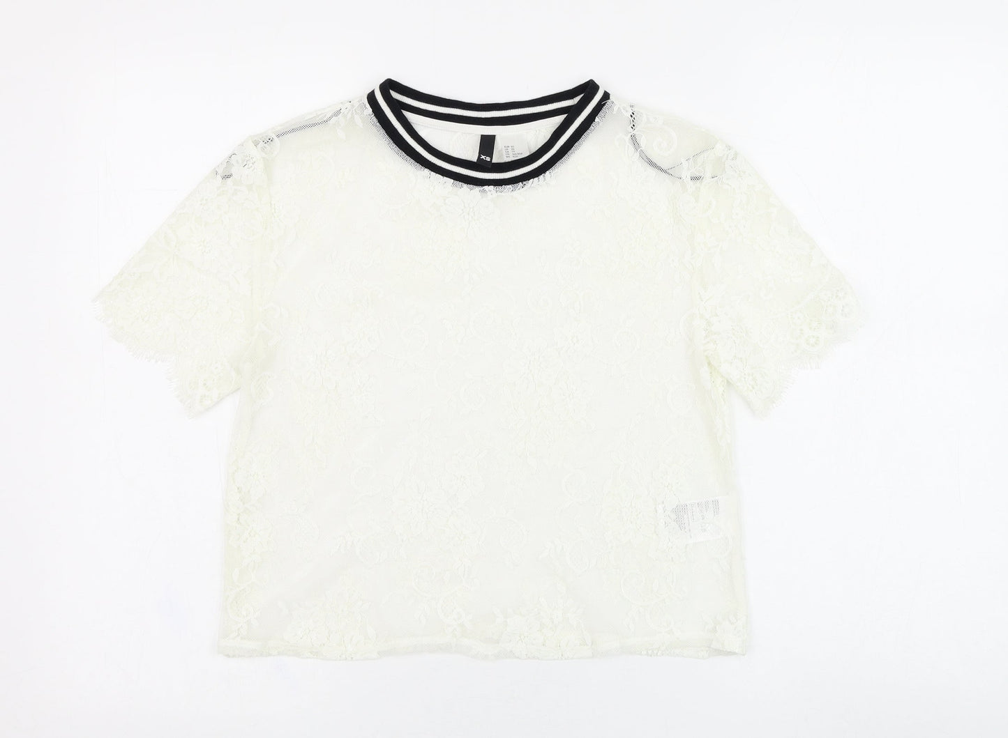 Womens UK Size XS H&M White Basic T-Shirt