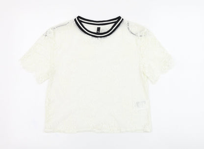 Womens UK Size XS H&M White Basic T-Shirt
