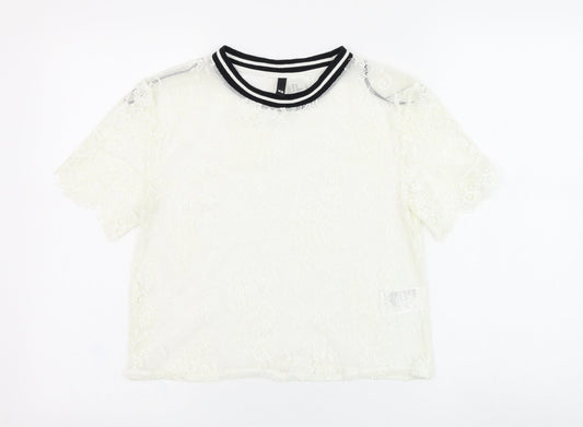Womens UK Size XS H&M White Basic T-Shirt