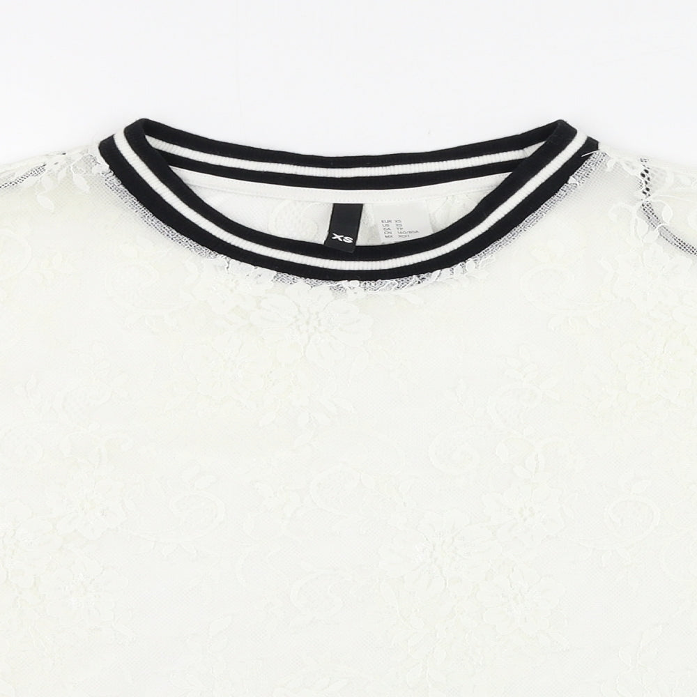 Womens UK Size XS H&M White Basic T-Shirt
