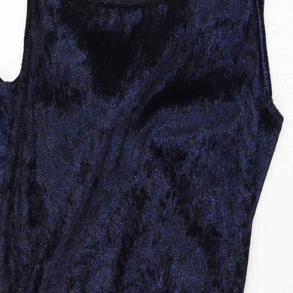 PRETTYLITTLETHING Womens Blue  Polyester Pencil Dress  Size 6  Square Neck Tie