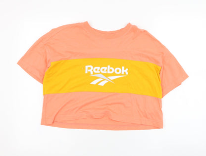 Womens UK Size 4 Reebok Pink Cropped T-Shirt