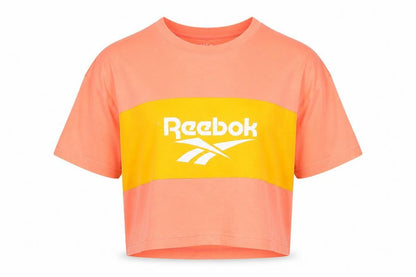 Womens UK Size 4 Reebok Pink Cropped T-Shirt