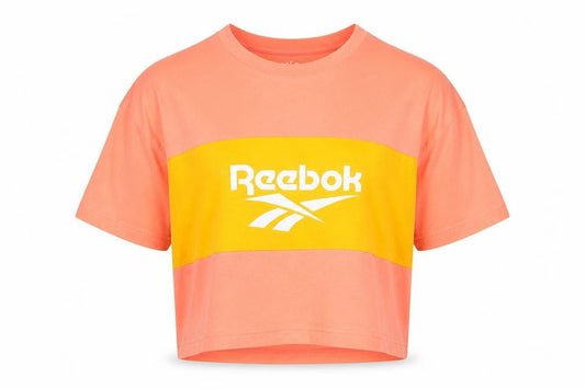 Womens UK Size 4 Reebok Pink Cropped T-Shirt