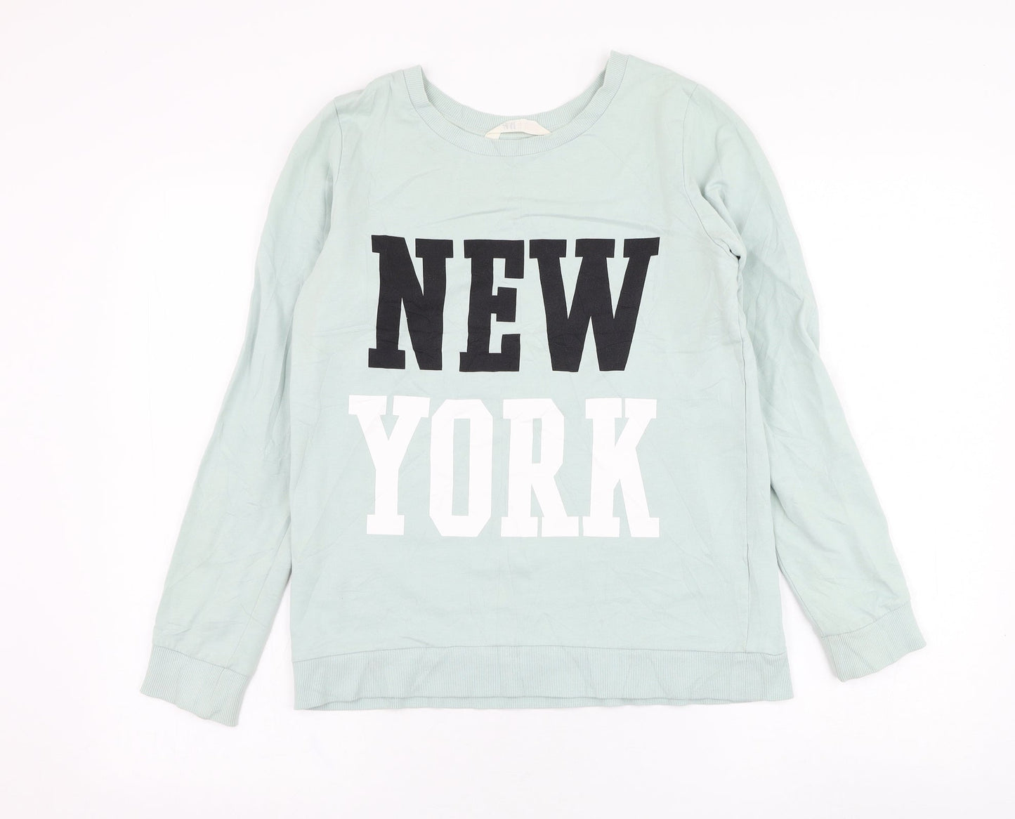 H&M Girls Green  Cotton Pullover Sweatshirt Size 13-14 Years  Pullover - New York