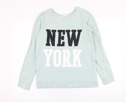 H&M Girls Green  Cotton Pullover Sweatshirt Size 13-14 Years  Pullover - New York