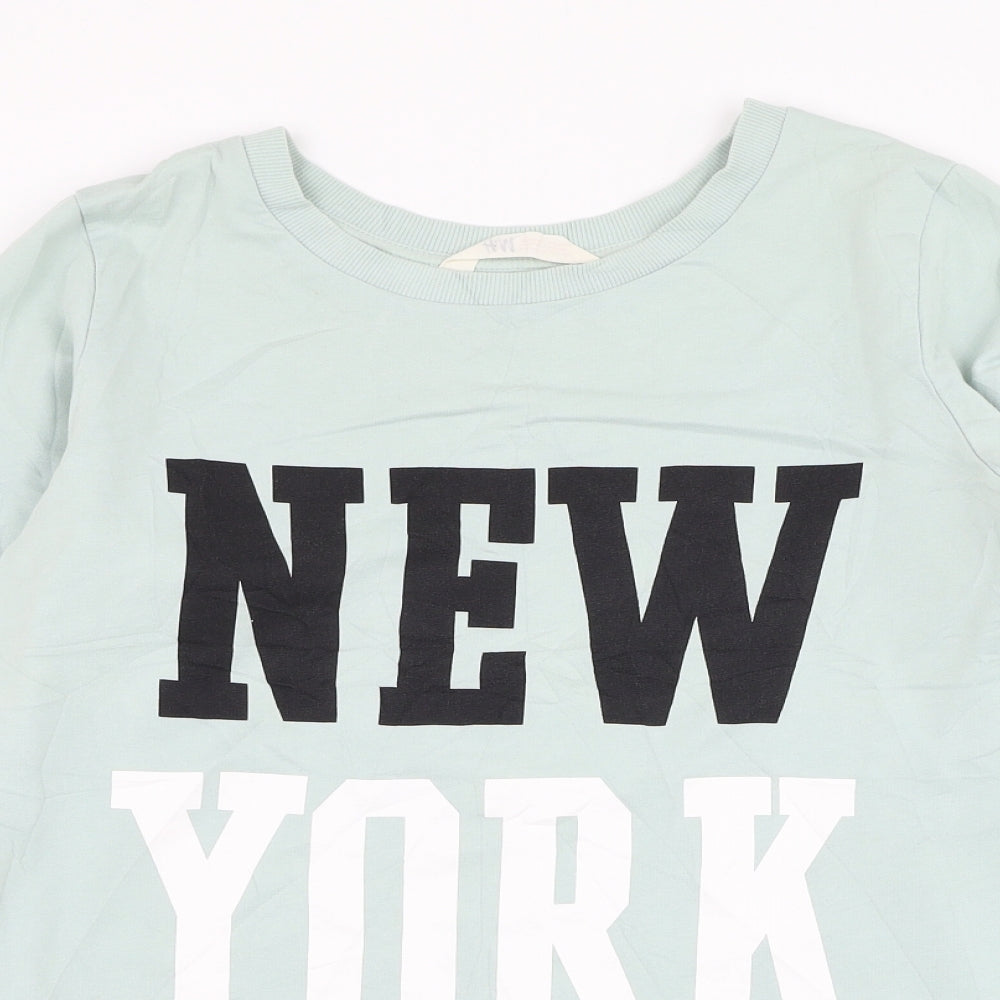 H&M Girls Green  Cotton Pullover Sweatshirt Size 13-14 Years  Pullover - New York
