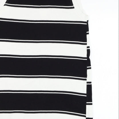 H&M Womens White Striped Cotton Vest Sweatshirt Size M  Pullover