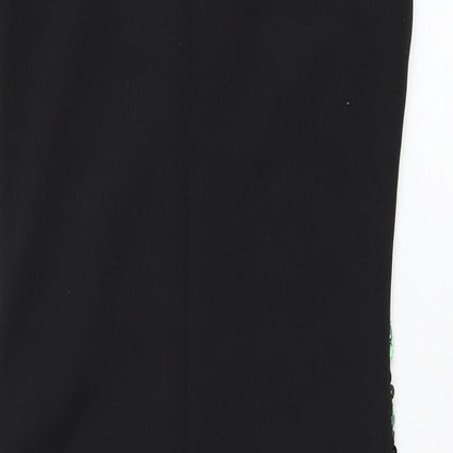 Quiz Womens Black Floral Polyester Pencil Dress  Size 6  Halter Zip