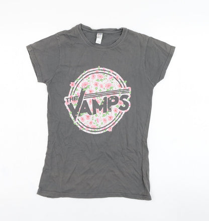 Womens UK Size S Gildan Grey Basic T-Shirt