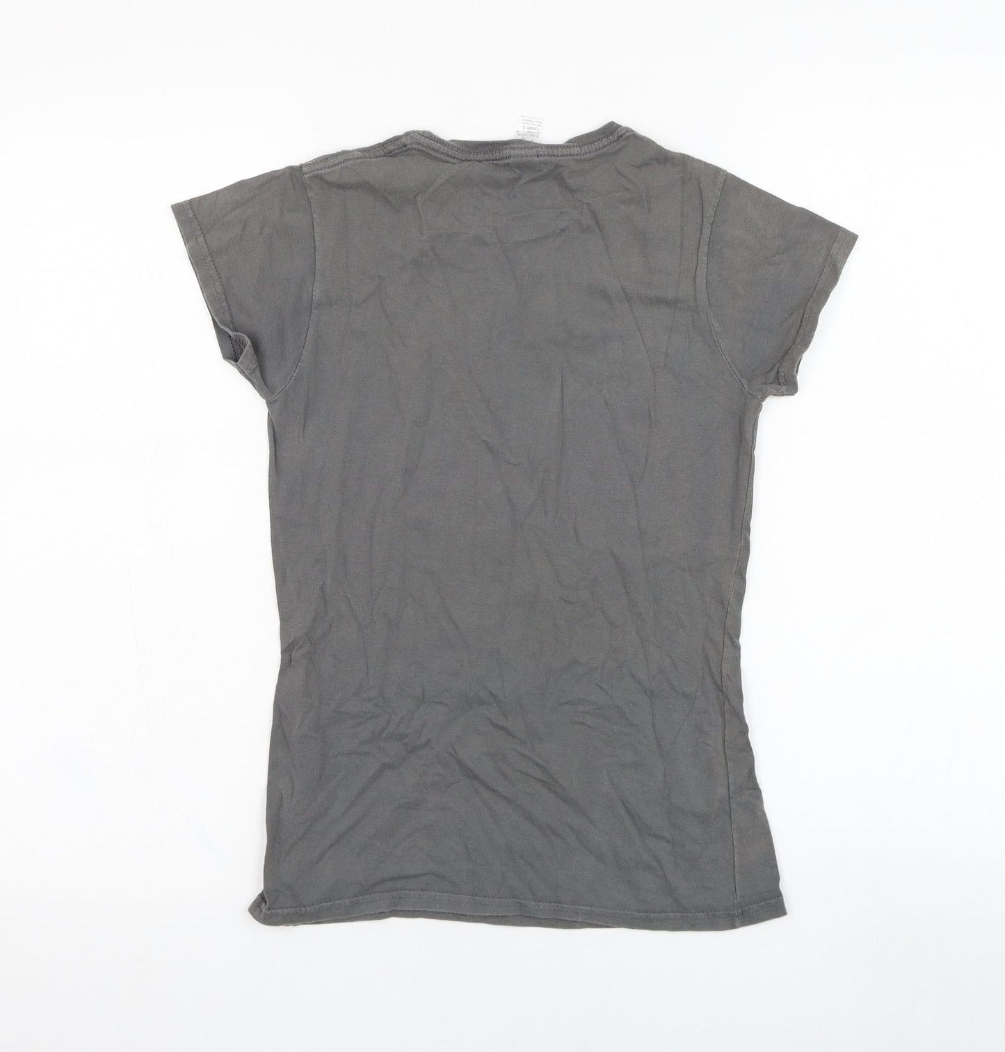 Womens UK Size S Gildan Grey Basic T-Shirt