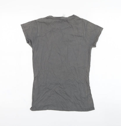 Womens UK Size S Gildan Grey Basic T-Shirt