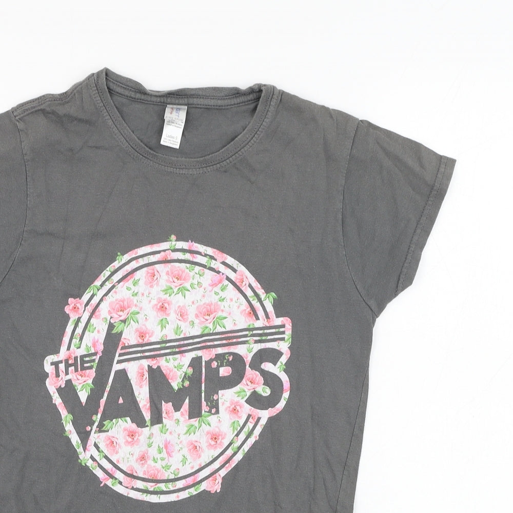 Womens UK Size S Gildan Grey Basic T-Shirt
