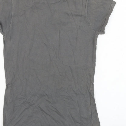 Womens UK Size S Gildan Grey Basic T-Shirt