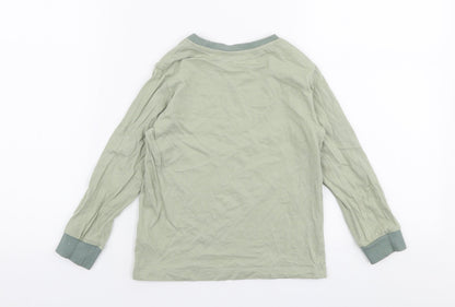 F&F Boys Green  Cotton Jersey T-Shirt Size 5-6 Years Round Neck Pullover - Car