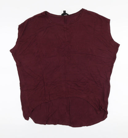 Womens UK Size 8 Topshop Purple Jersey T-Shirt