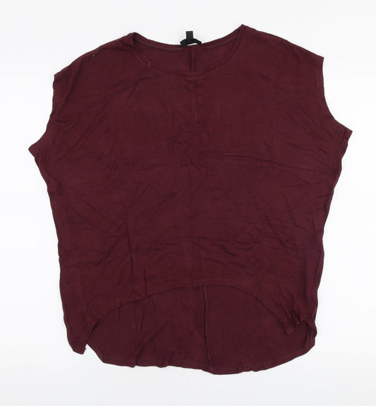 Womens UK Size 8 Topshop Purple Jersey T-Shirt