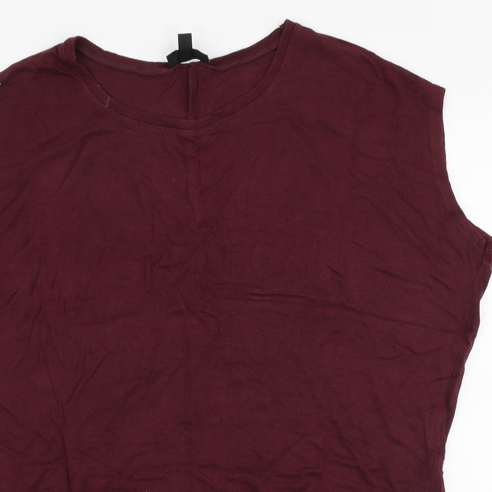 Womens UK Size 8 Topshop Purple Jersey T-Shirt