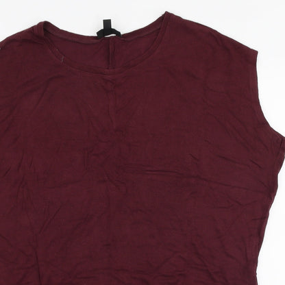 Womens UK Size 8 Topshop Purple Jersey T-Shirt