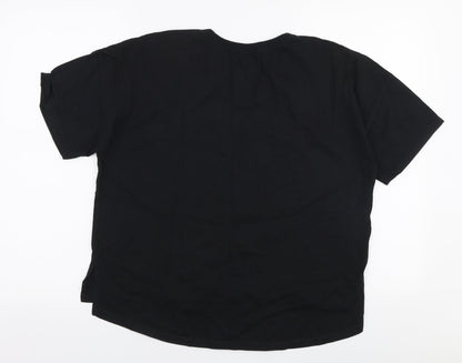 Zara Womens Black  Polyester Jersey T-Shirt Size S Round Neck