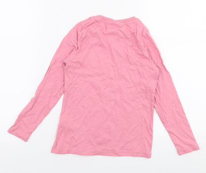 name it Girls Pink  100% Cotton Jersey T-Shirt Size 7-8 Years Round Neck Pullover - Dream
