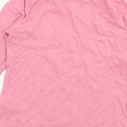 name it Girls Pink  100% Cotton Jersey T-Shirt Size 7-8 Years Round Neck Pullover - Dream