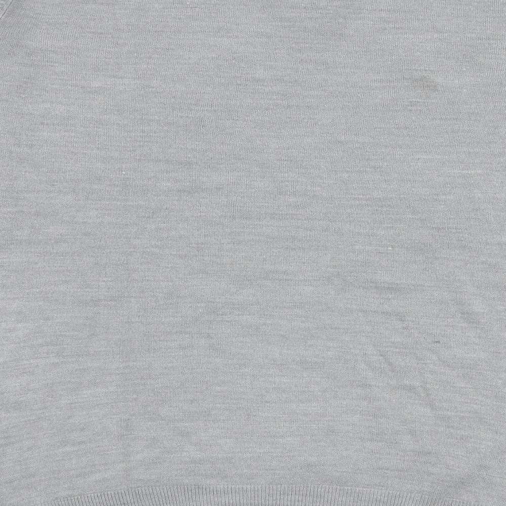 Burton Mens Grey V-Neck  Acrylic Pullover Jumper Size 2XL