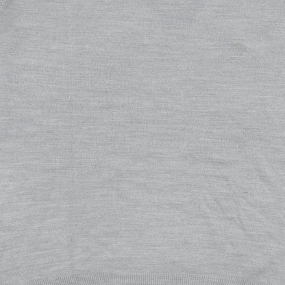 Burton Mens Grey V-Neck  Acrylic Pullover Jumper Size 2XL