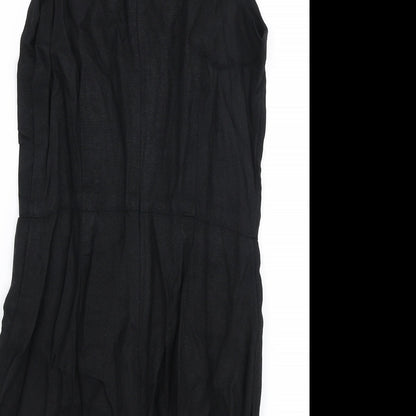 Topshop Womens Black  Viscose Playsuit One-Piece Size 8 L3 in Zip