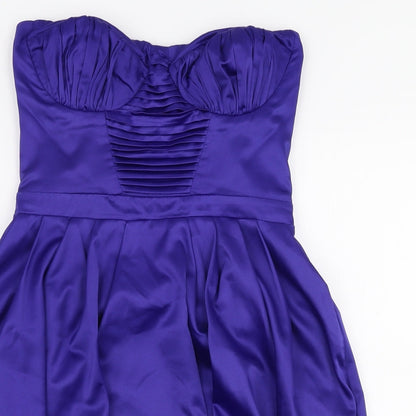 Lipsy Womens Blue  Polyester Skater Dress  Size 10  Sweetheart Zip