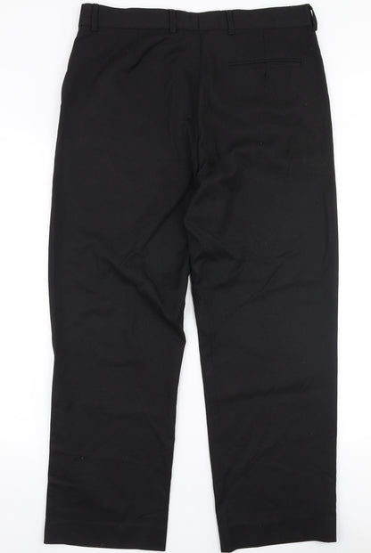 Taylor & Wright Mens Black  Polyester Trousers  Size 34 in L28 in Regular Zip