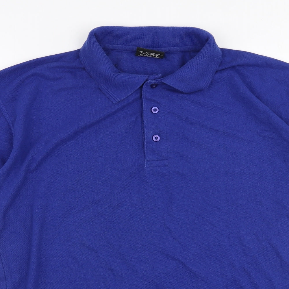 Orn Mens Blue  Polyester  Polo Size M Collared Button
