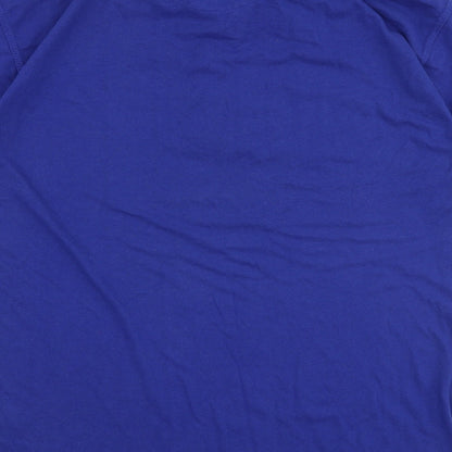 Orn Mens Blue  Polyester  Polo Size M Collared Button