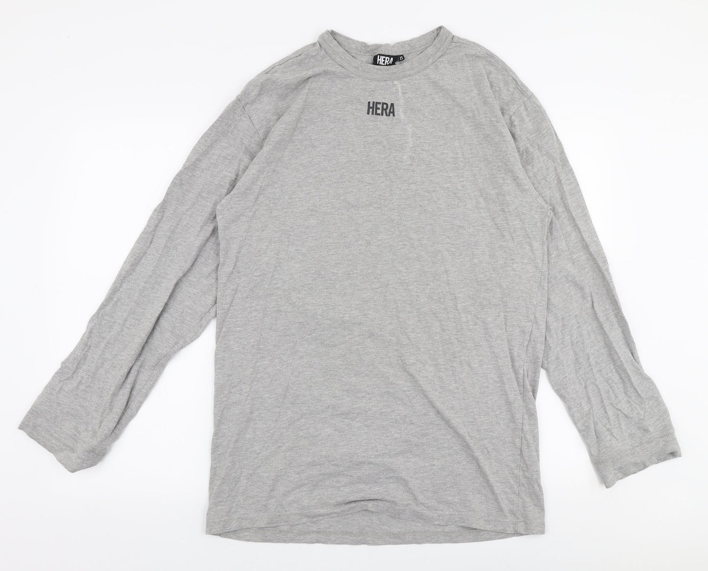 Hera  Mens Grey  Cotton  T-Shirt Size XS Round Neck