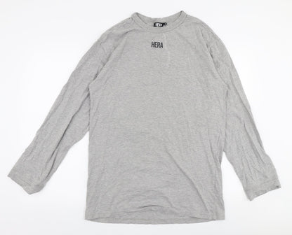 Hera  Mens Grey  Cotton  T-Shirt Size XS Round Neck
