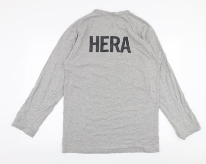 Hera  Mens Grey  Cotton  T-Shirt Size XS Round Neck