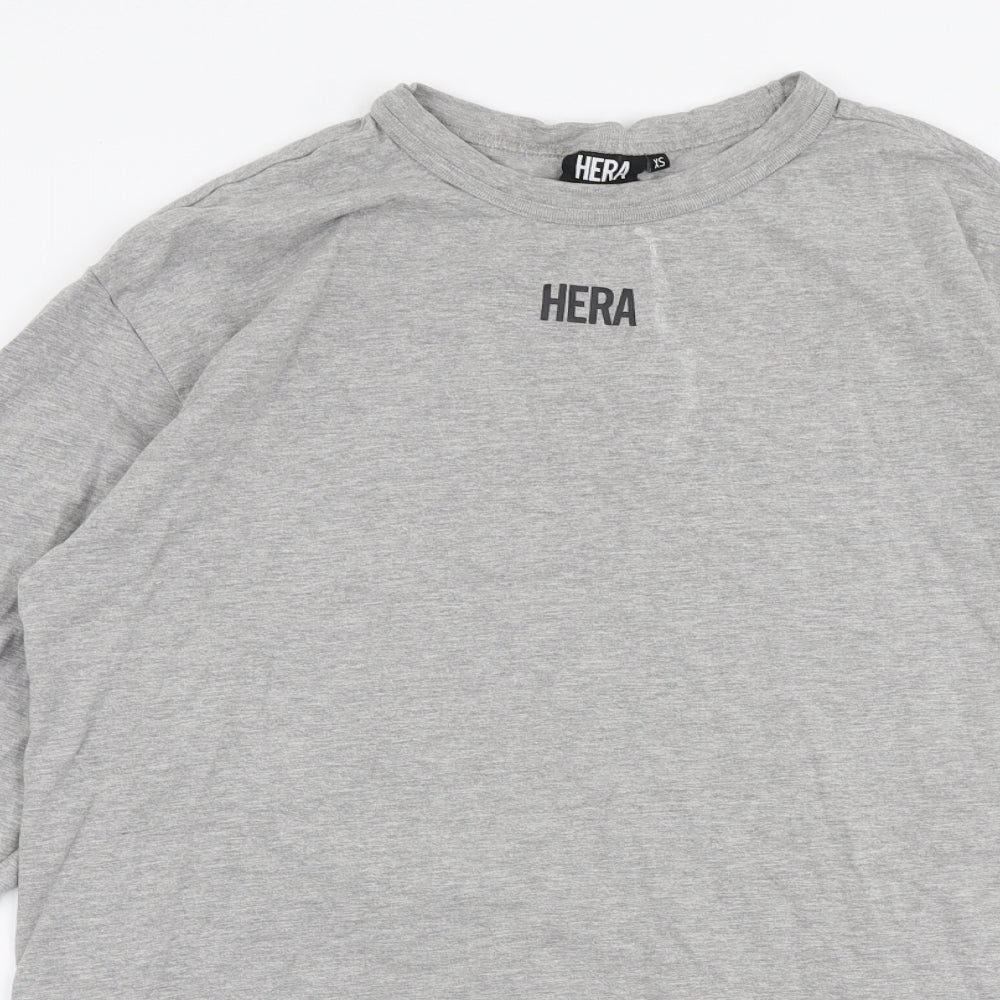 Hera  Mens Grey  Cotton  T-Shirt Size XS Round Neck