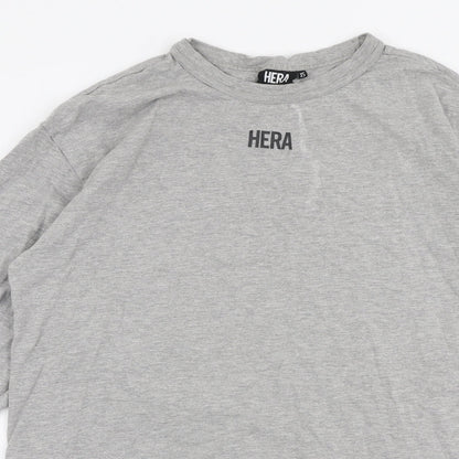 Hera  Mens Grey  Cotton  T-Shirt Size XS Round Neck