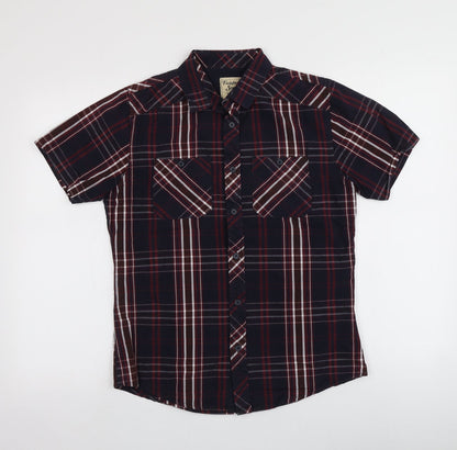 Mens UK Size S Twisted Soul Multicoloured  Button-Up Short Sleeve Casual Shirt