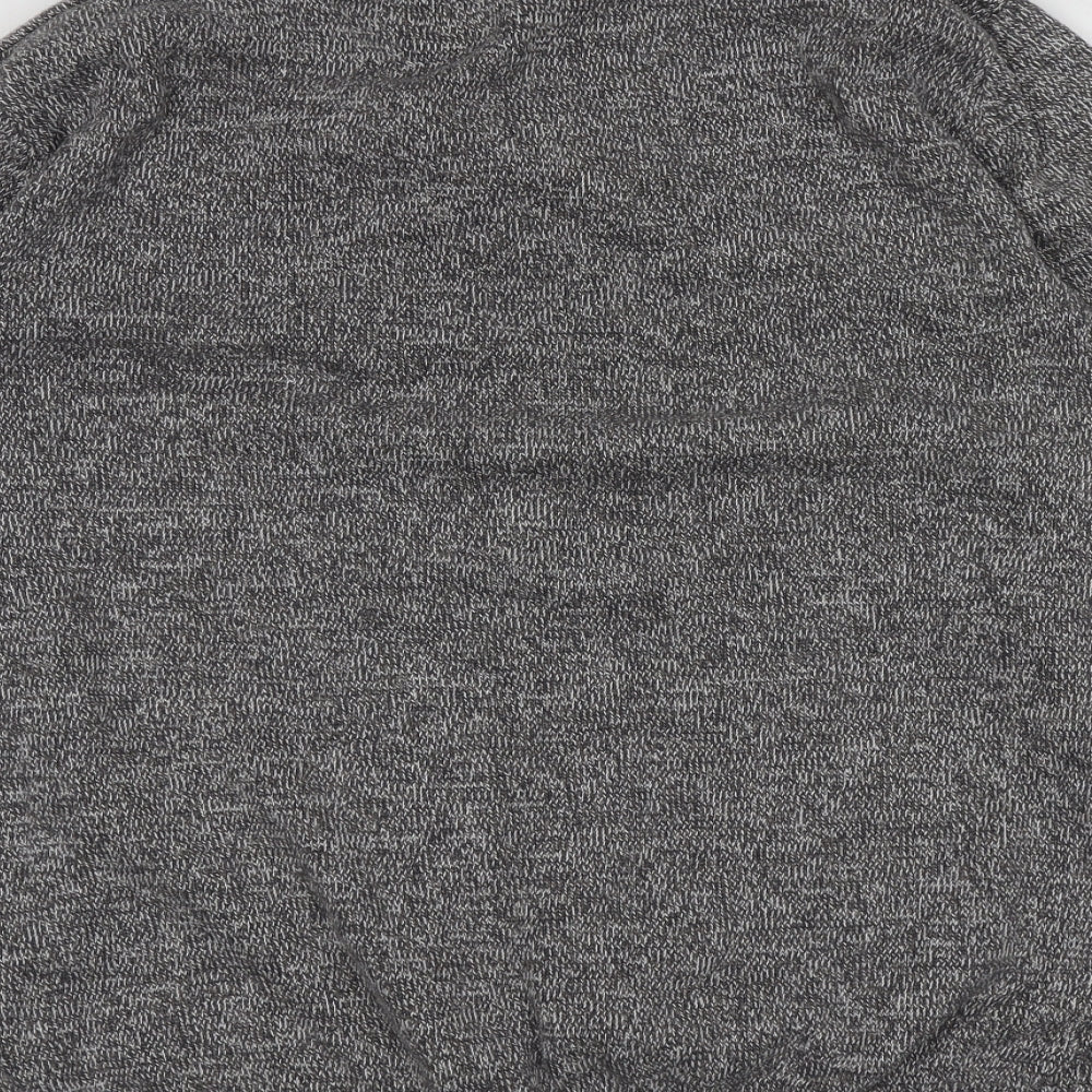TU Mens Grey High Neck  Cotton Pullover Jumper