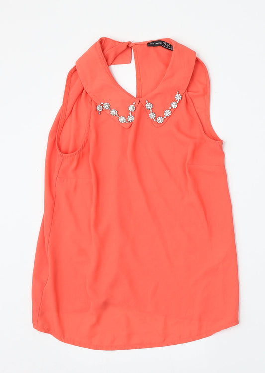 Atmosphere Womens Pink  Polyester Basic Blouse Size 6 Collared