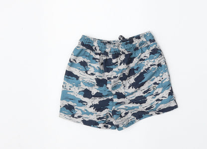 NEXT Boys Blue Camouflage Polyester Cropped Trousers Size 9-12 Months  Tie