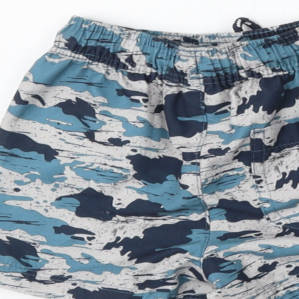 NEXT Boys Blue Camouflage Polyester Cropped Trousers Size 9-12 Months  Tie