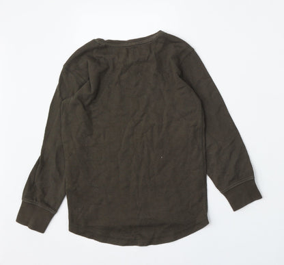 NEXT Boys Green Round Neck  Cotton Pullover Jumper Size 6 Years