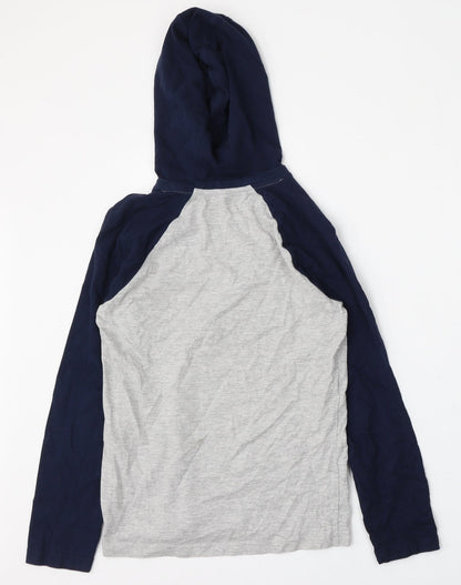Marks and Spencer Boys Grey  Cotton Pullover Hoodie Size 10-11 Years
