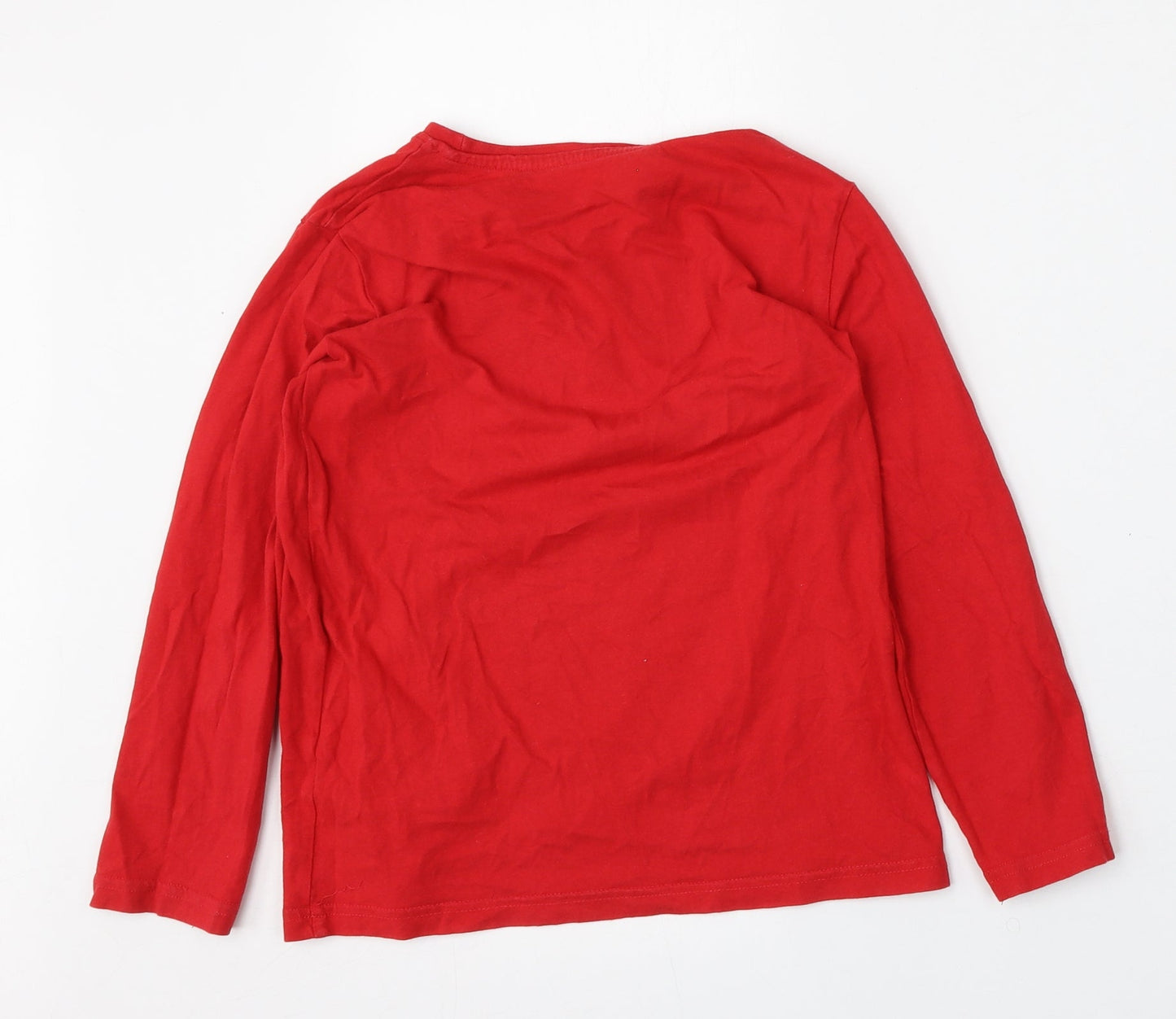 Dunnes Stores Boys Red  Cotton Basic T-Shirt Size 8-9 Years Round Neck  - WiFi Child